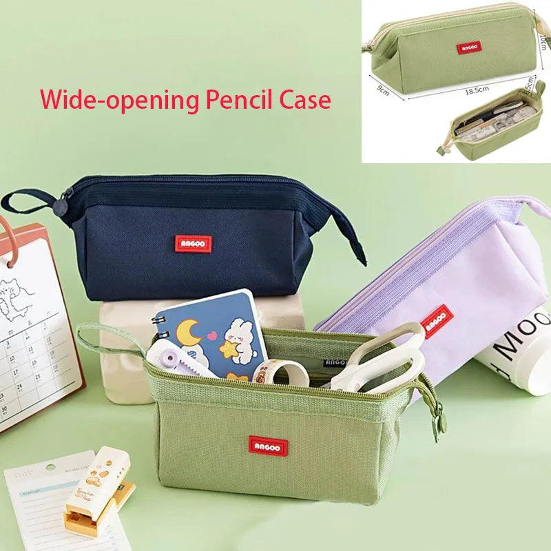 Large Capacity Pencil Case With Pen Holder Label Minimalist Student Stationery Storage Creative Stationery Storage Bag Peaceful Pleasures Health and Wellness