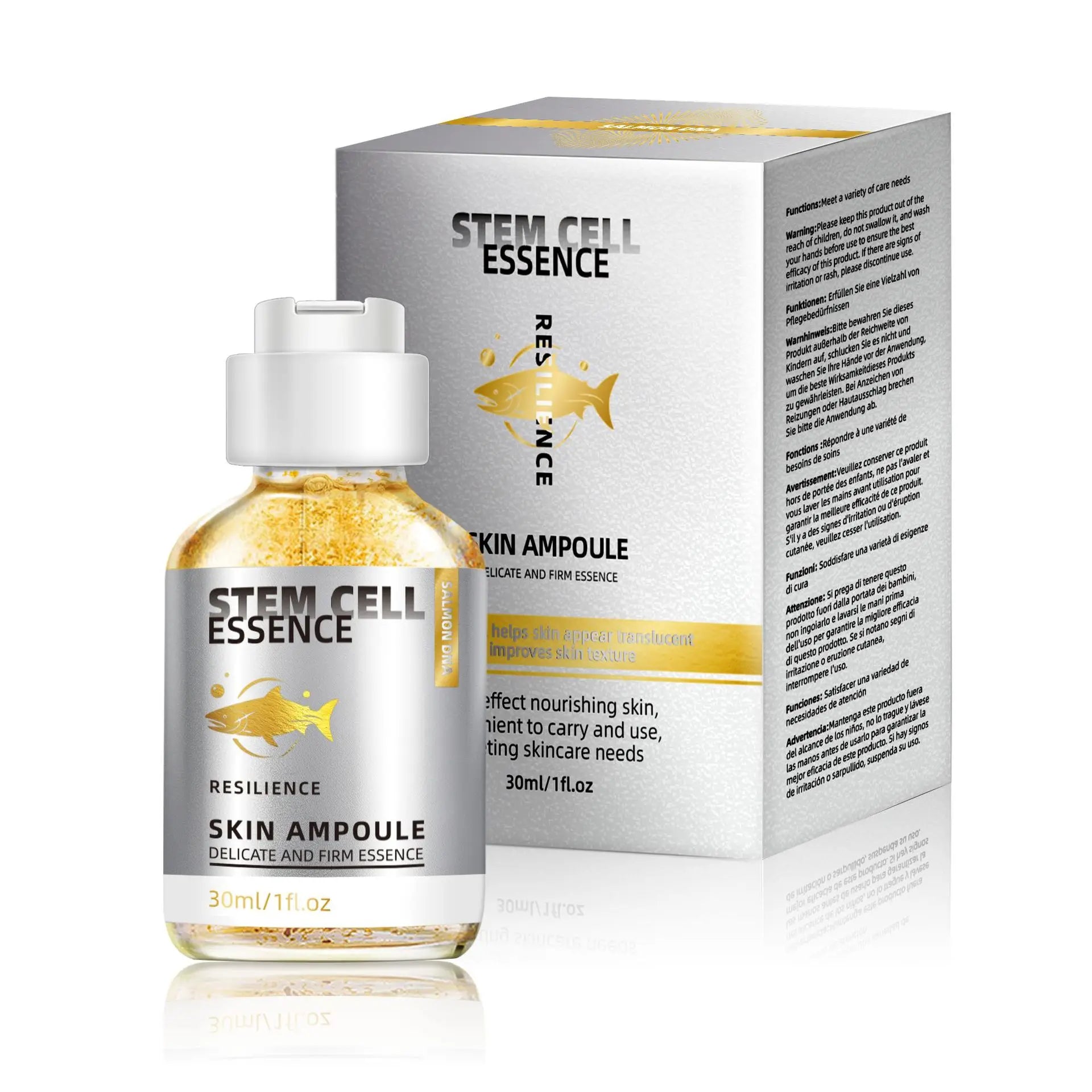 Salmon DNA Ampoule,Salmon Stem Cell Serum with PDRN,Infused with Niacinamide,Ampoule for Deep Hydration, Radiance, 1 fl.oz Peaceful Pleasures Health and Wellness 30mlx1 piece
