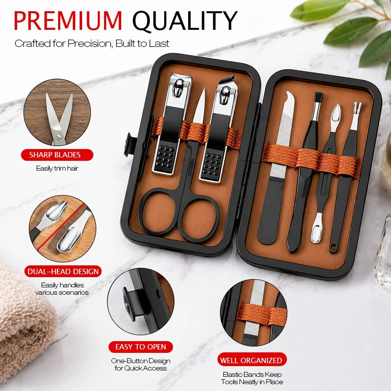7-Piece Nail Clipper Set with Travel Case | Stainless Steel