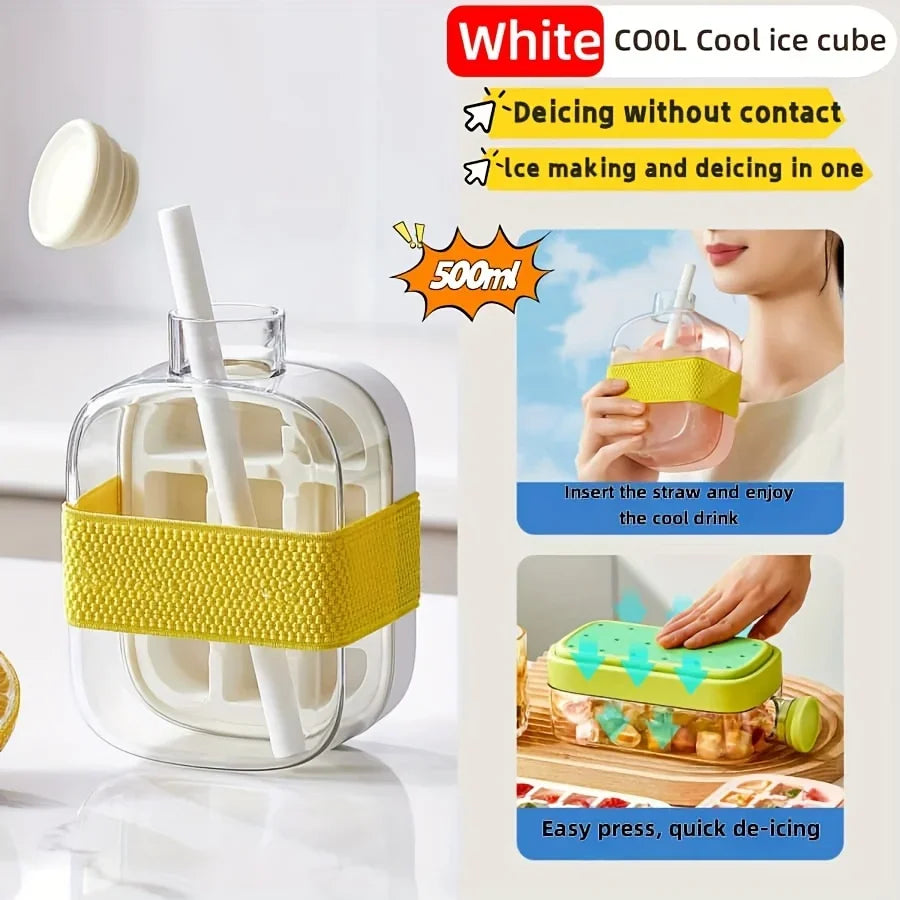 12-Grid Food-Grade Ice Cube Tray with Lid | 500/800ml Combo