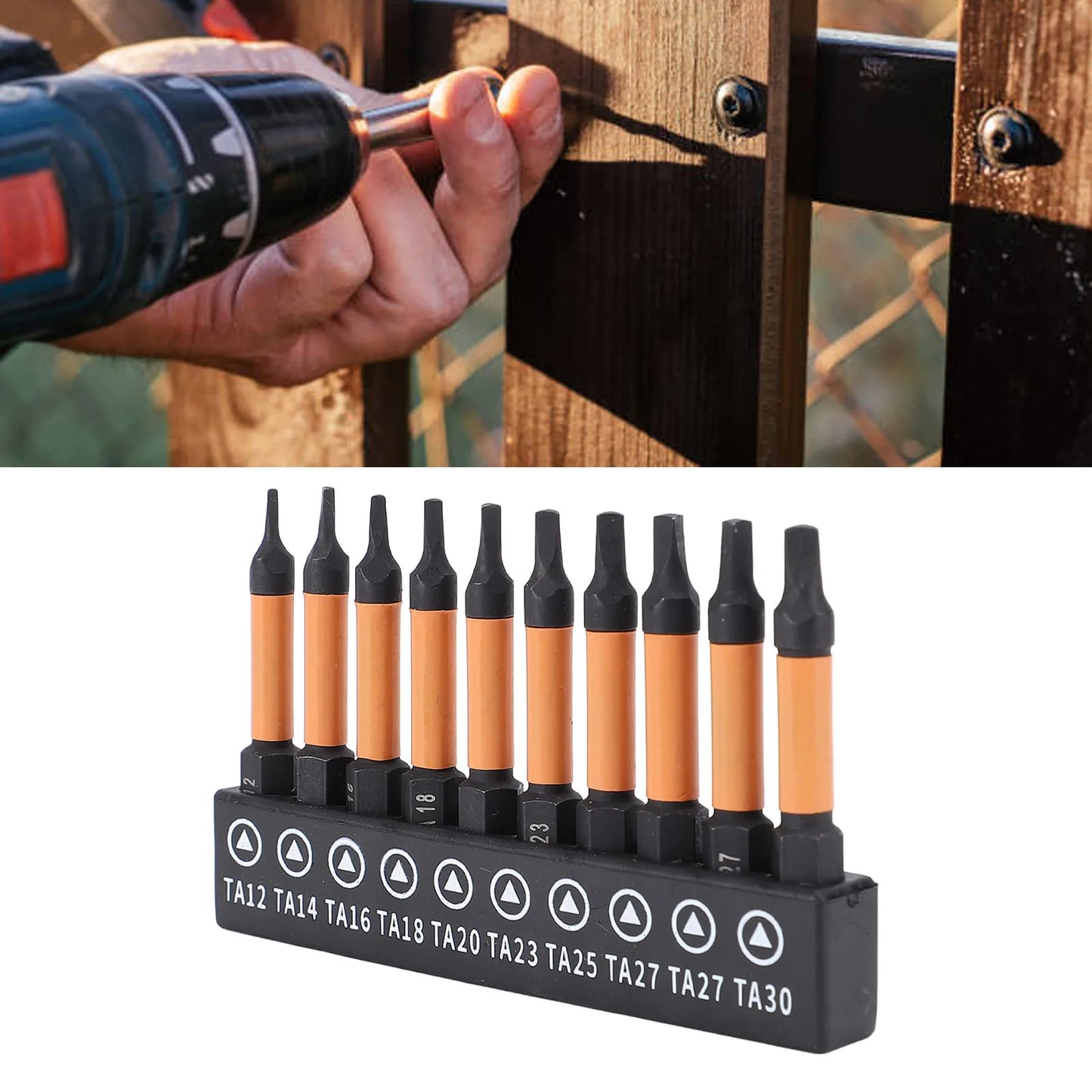 Triangular Drill Bit Set 1/4 Inch Hex Shank Triangular Screwdriver Bit 50mm Length High Strength with Storage Rack for Garage Peaceful Pleasures Health and Wellness