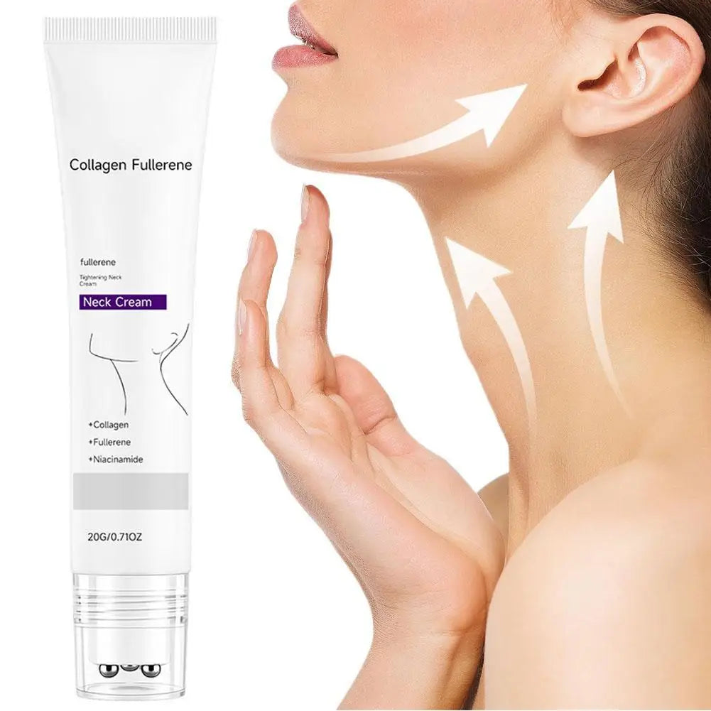 Instant Light Line Neck Cream Collagen Anti-Wrinkle Fade Fine Lines Firming Skin Rollerball Design Massage Promotes Absorption Peaceful Pleasures Health and Wellness