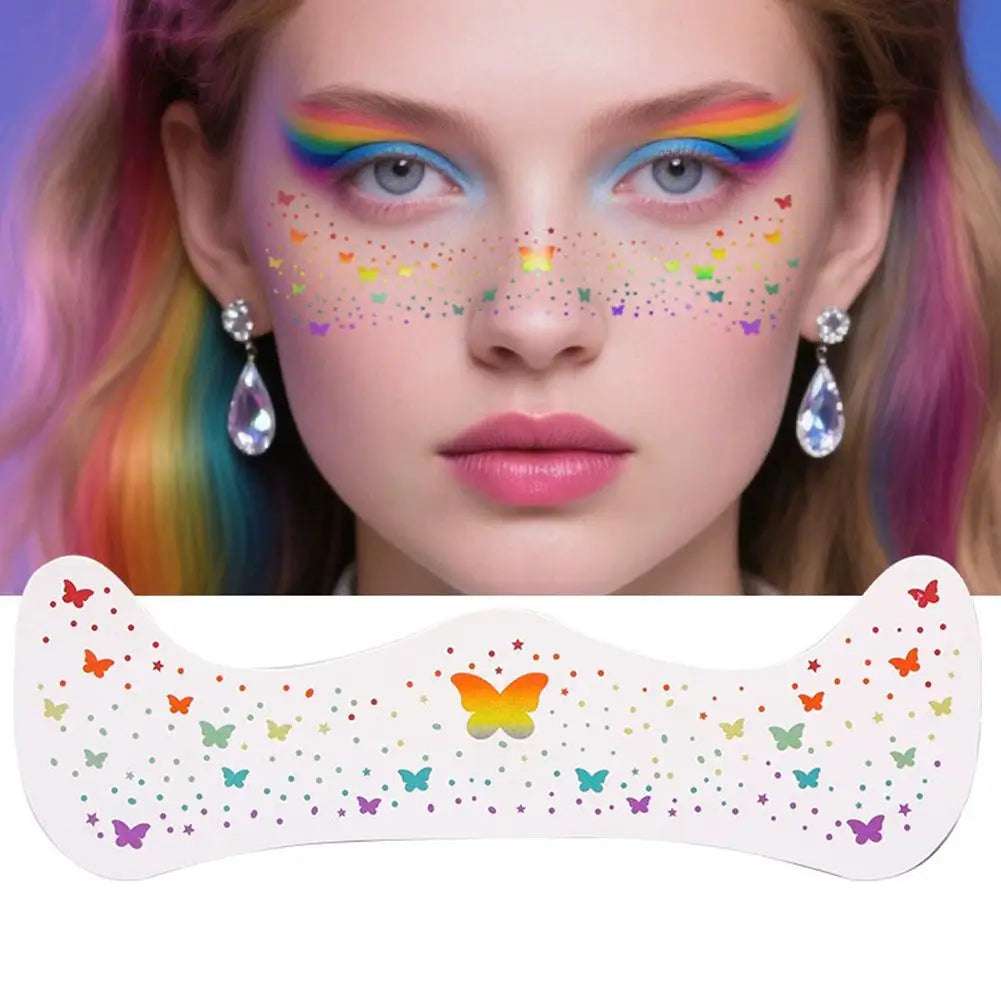 4th of July Glitter Face Tattoos – 2Pcs Patriotic Freckle Stickers