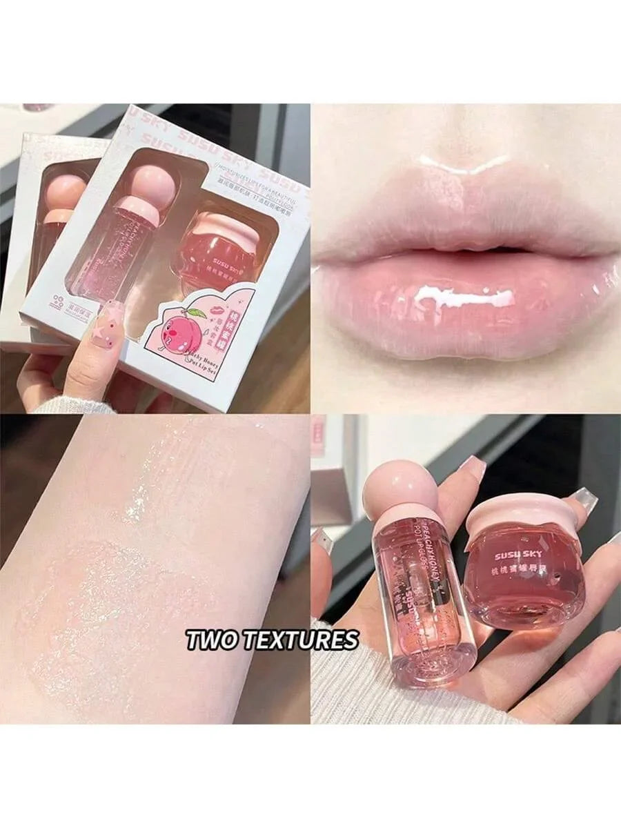 Peach Honey Lip Mask & Lip Honey Set – 24Hr Moisturising