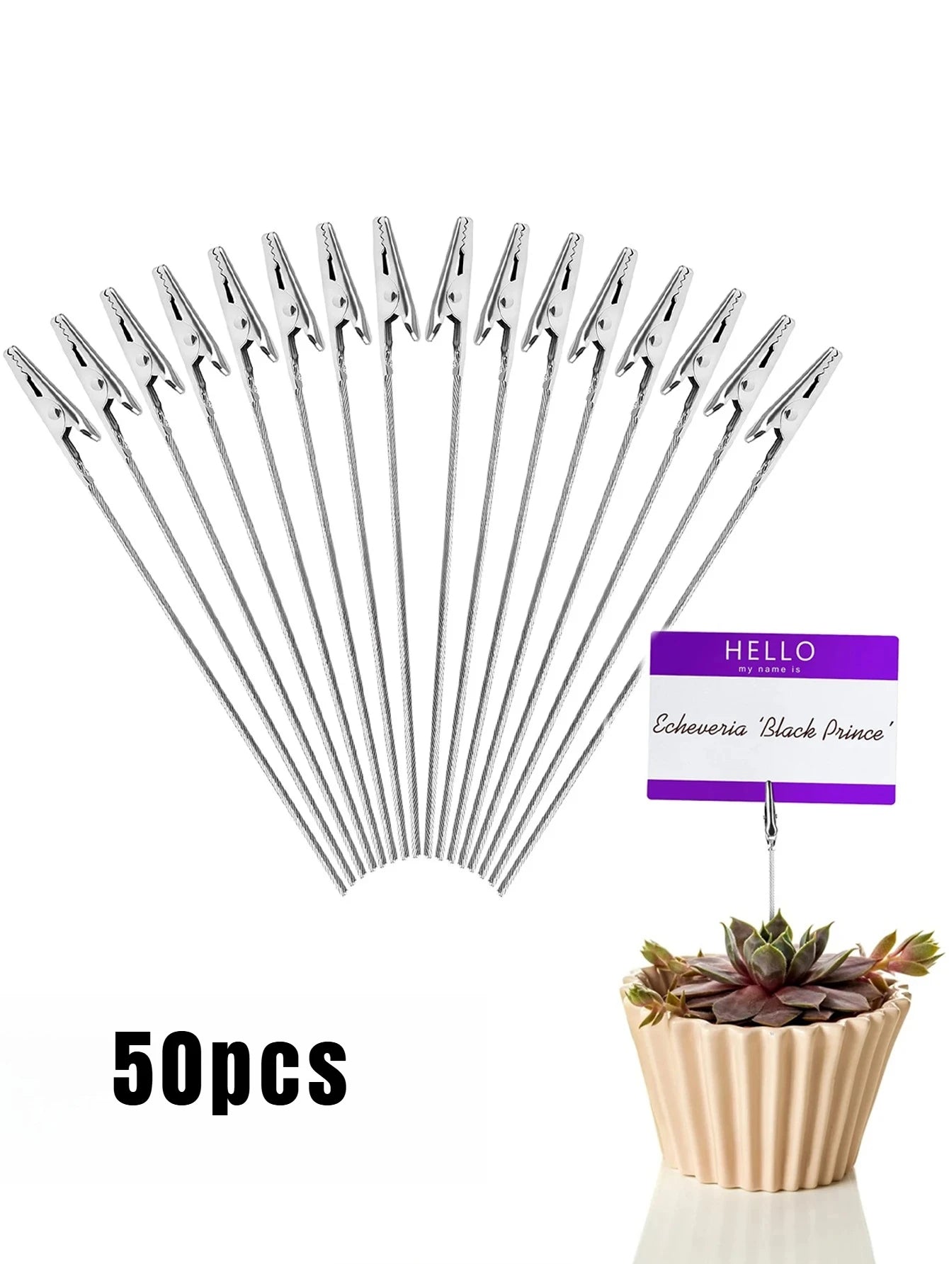 20Pcs Metal Wire Alligator Clamp Long-Tailed Alligator Iron Clip Photo Holder Stand Memo Clip DIY Card Photo Note Clips Holder Peaceful Pleasures Health and Wellness 50 pcs set