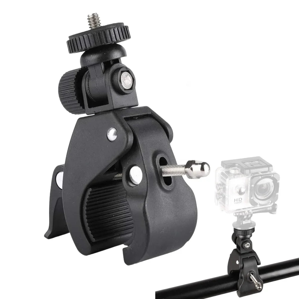 360° Bike Handlebar Camera Mount – Universal 1/4" Tripod Clamp