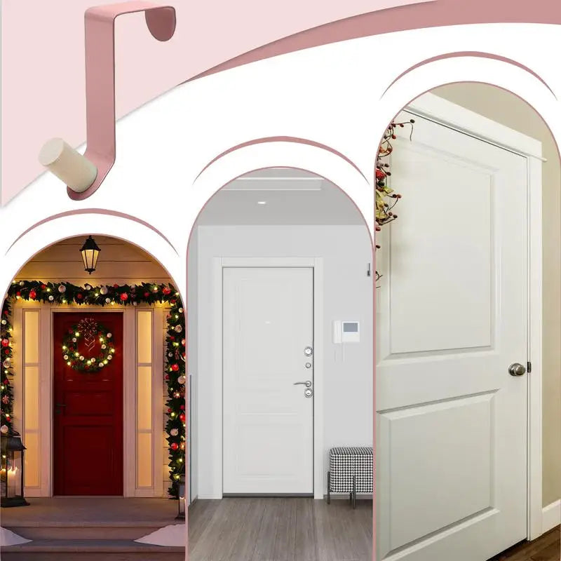 Wreath Hanger For Front Door Wreath Hook Front Door Garland Metal Hanger Hook Non-Scratch Christmas Decor Door Hook With Ball Peaceful Pleasures Health and Wellness