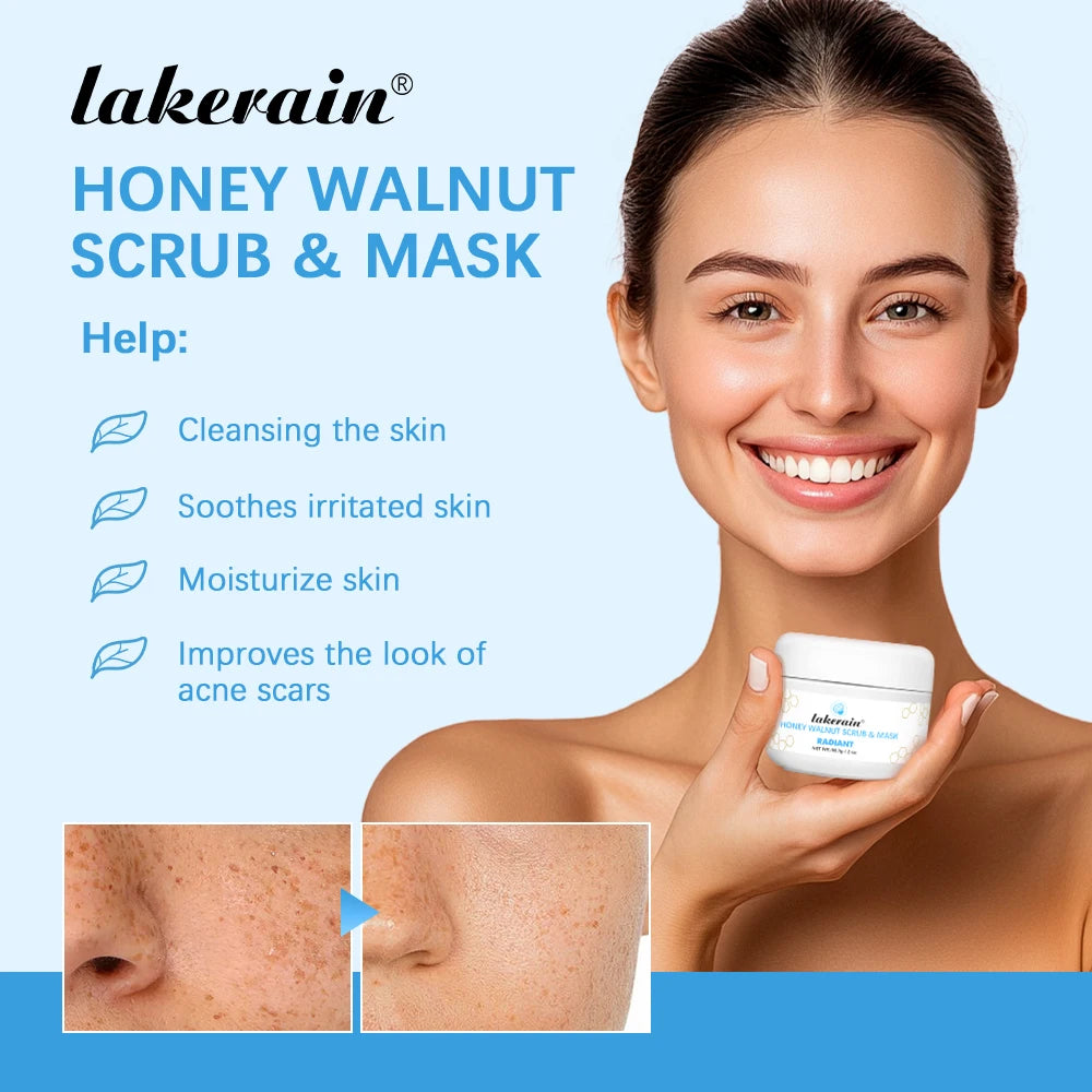 Facial Scrub & Mask Moisturizing Nourishing Skincare Facial Scrub For Honey Walnut Face Cream Facial Exfoliants Skin Care Peaceful Pleasures Health and Wellness