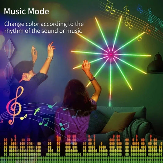 Smart Firework LED Strip Lights RGB Music Sync Color Changing LED Strip Lights Peaceful Pleasures Health and Wellness