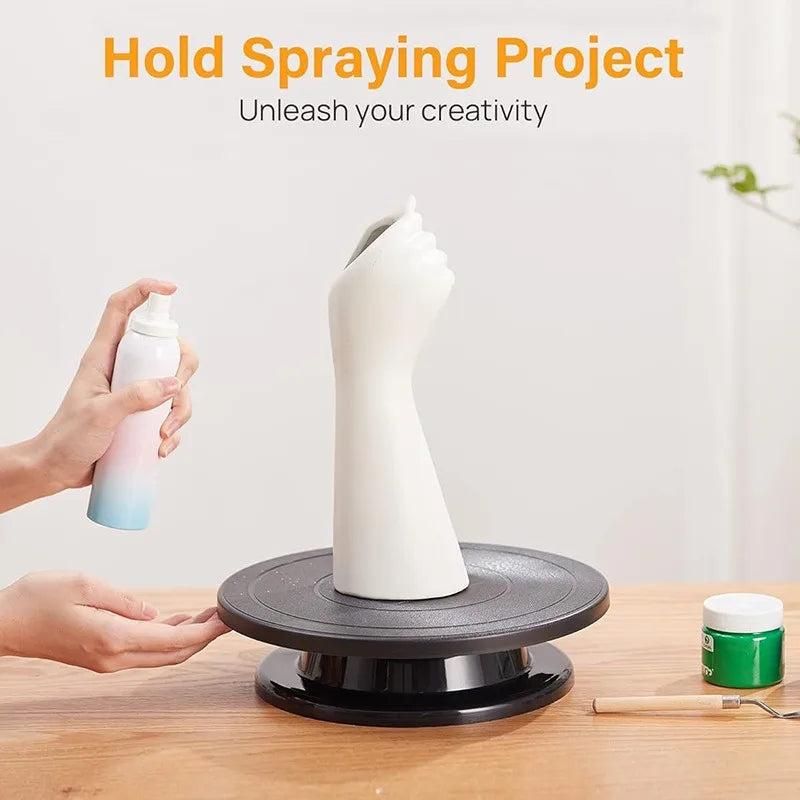 Cake Turntable Plastic Piping Table Ceramic Turntable Piping Multifunctional Workbench Baking Practical Non Slip Utensils Tools Peaceful Pleasures Health and Wellness