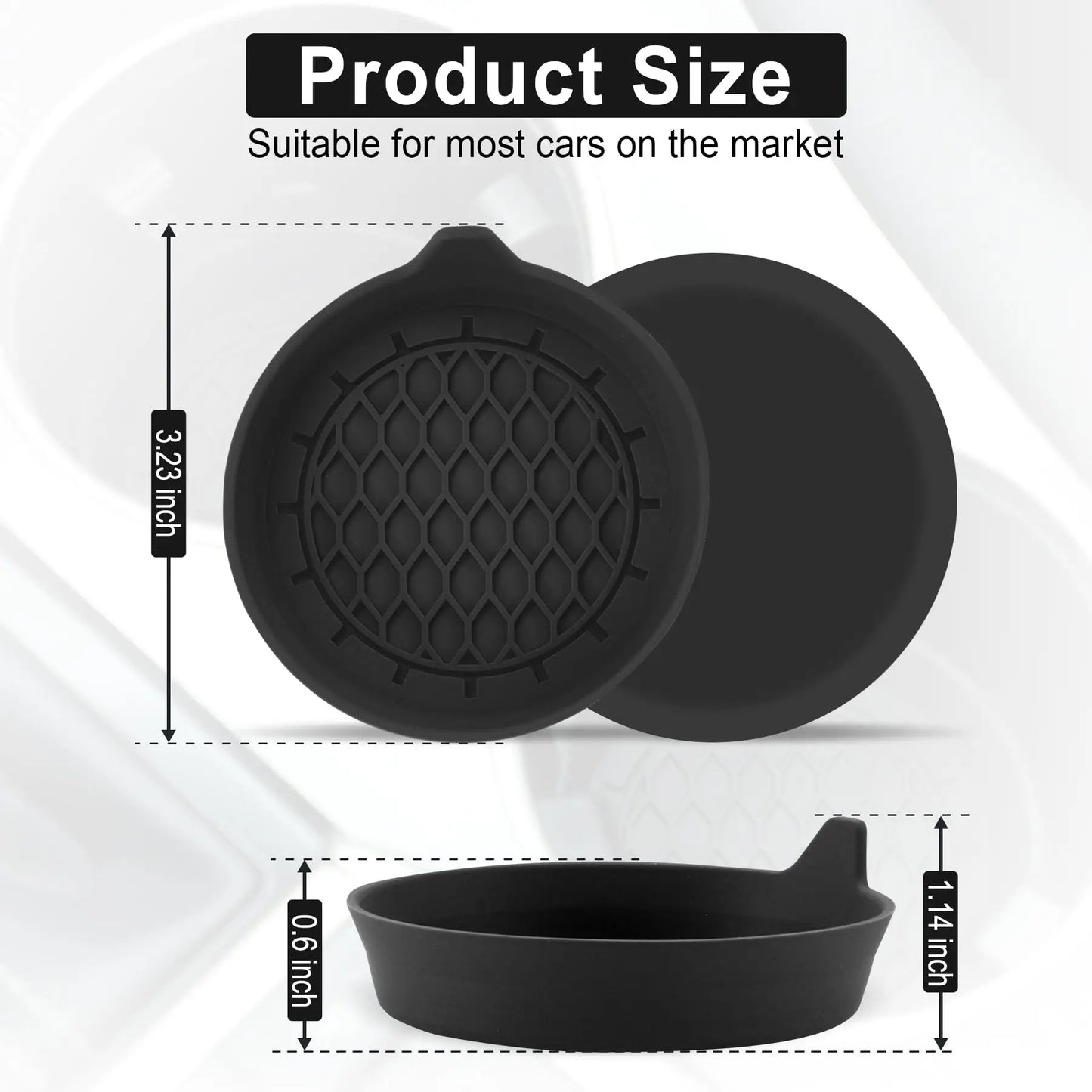 Silicone Car Cup Holder Insert Coasters – Anti-Slip 1/2/4 Pack