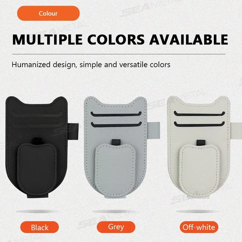 Car Sun Visor Glasses Holder Magnetic Sunglasses Clip Card Holder Storage Bag Scratch-Free Universal Eyeglasses Clip Peaceful Pleasures Health and Wellness