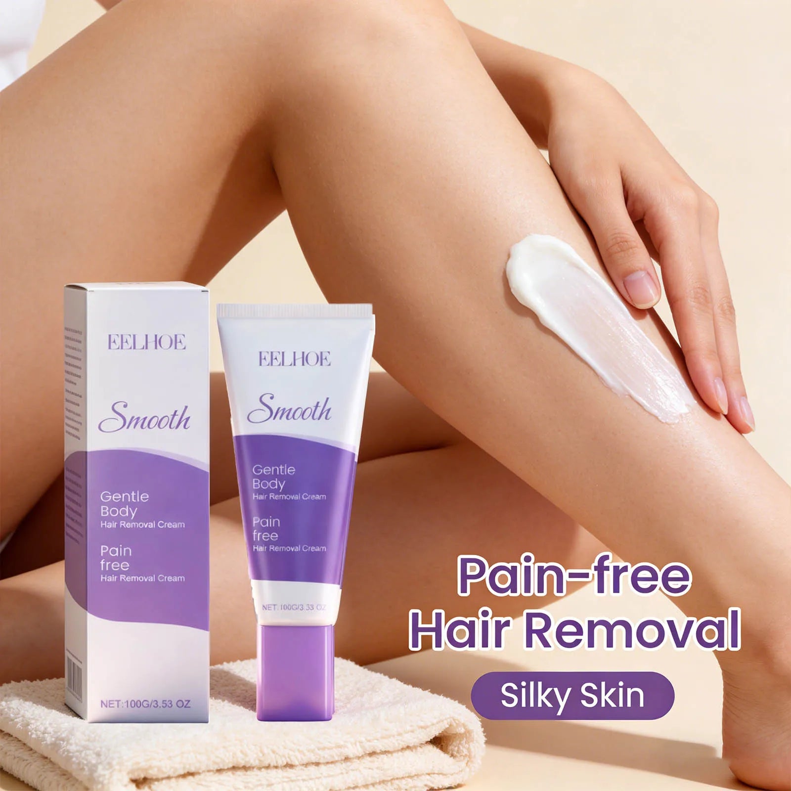 Hair Removal Cream Moisturizing Gentle Remove Hair Relieve Discomfort Smoothing Firming Skin Refreshing Body Hair Removal Lotion Peaceful Pleasures Health and Wellness