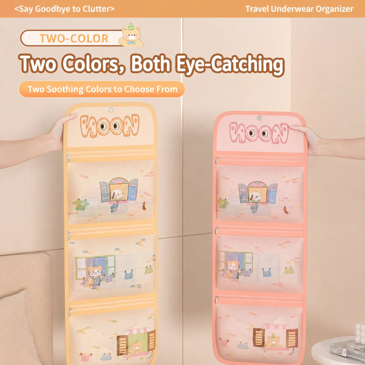 Hanging Mesh Storage Bag – Cartoon Closet Organizer