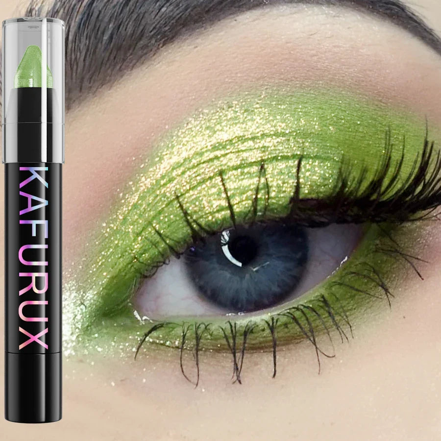 KAFURUX 25-Color Glitter Eyeshadow Pencil – Waterproof & Matte