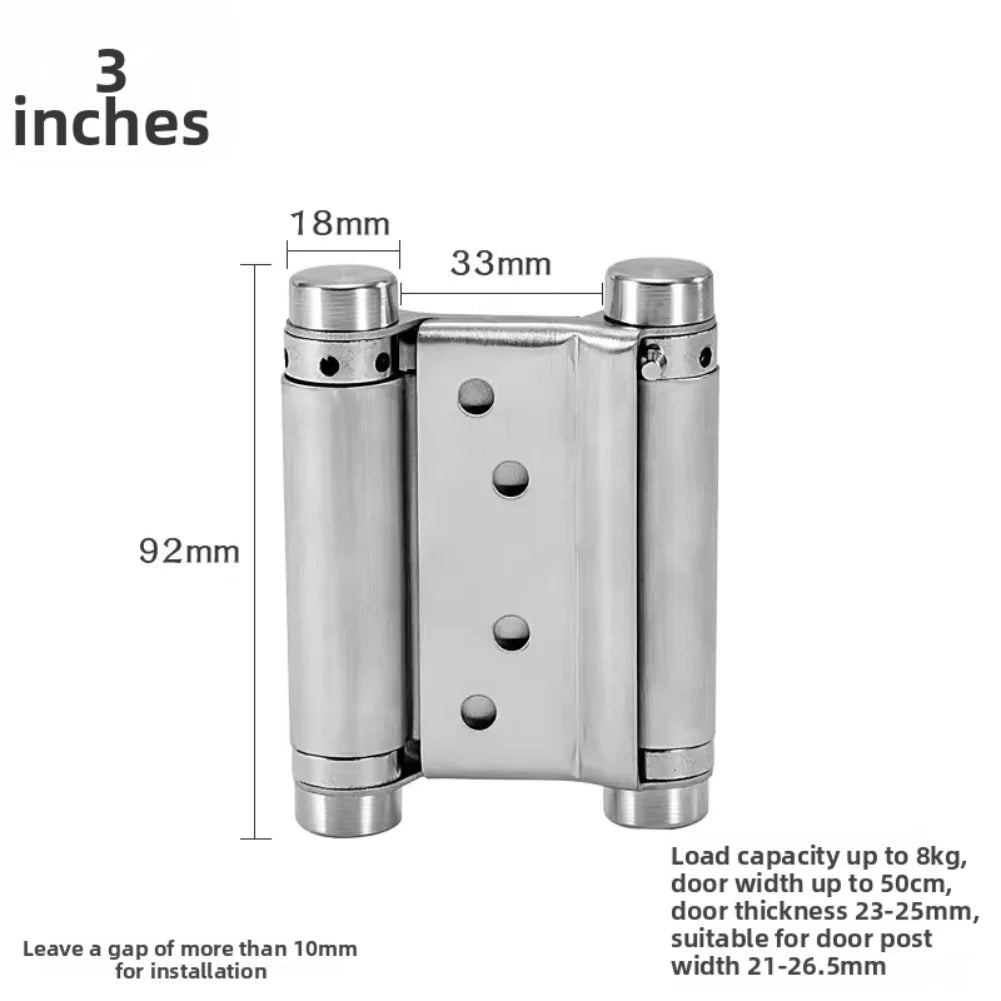Double Spring Hinge Stainless Steel Two-way Door Automatic Closing
