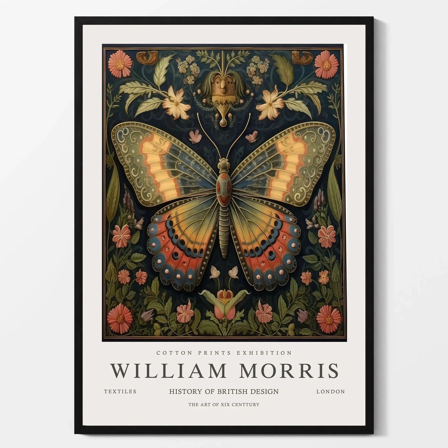 William Morris Canvas Wall Art – Fox Owl Peacock Botanical Print