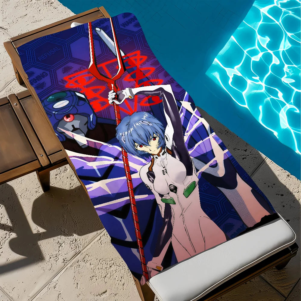 Rei EVA Anime Quick-Dry Beach Towel | Soft Microfiber Pool Towel Anime Beach Towel Peaceful Pleasures Health and Wellness z2 STJ40x70CM