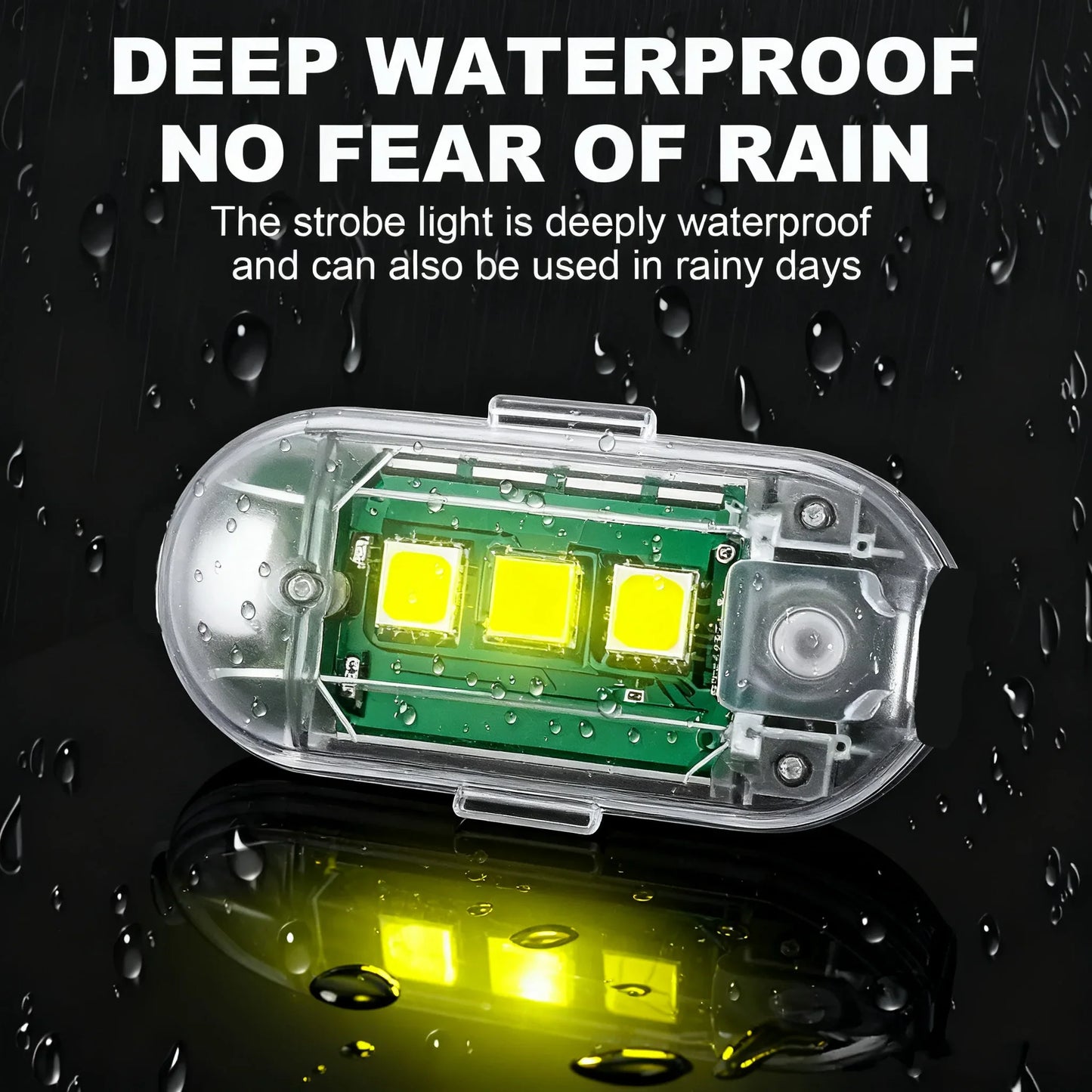7-Color LED Strobe Warning Light – Wireless Remote, USB Rechargeable