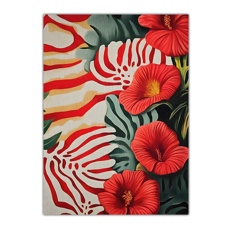 Boho Tropical Botanical Canvas Wall Art | Jungle Leaf Print Botanical Canvas Print Peaceful Pleasures Health and Wellness