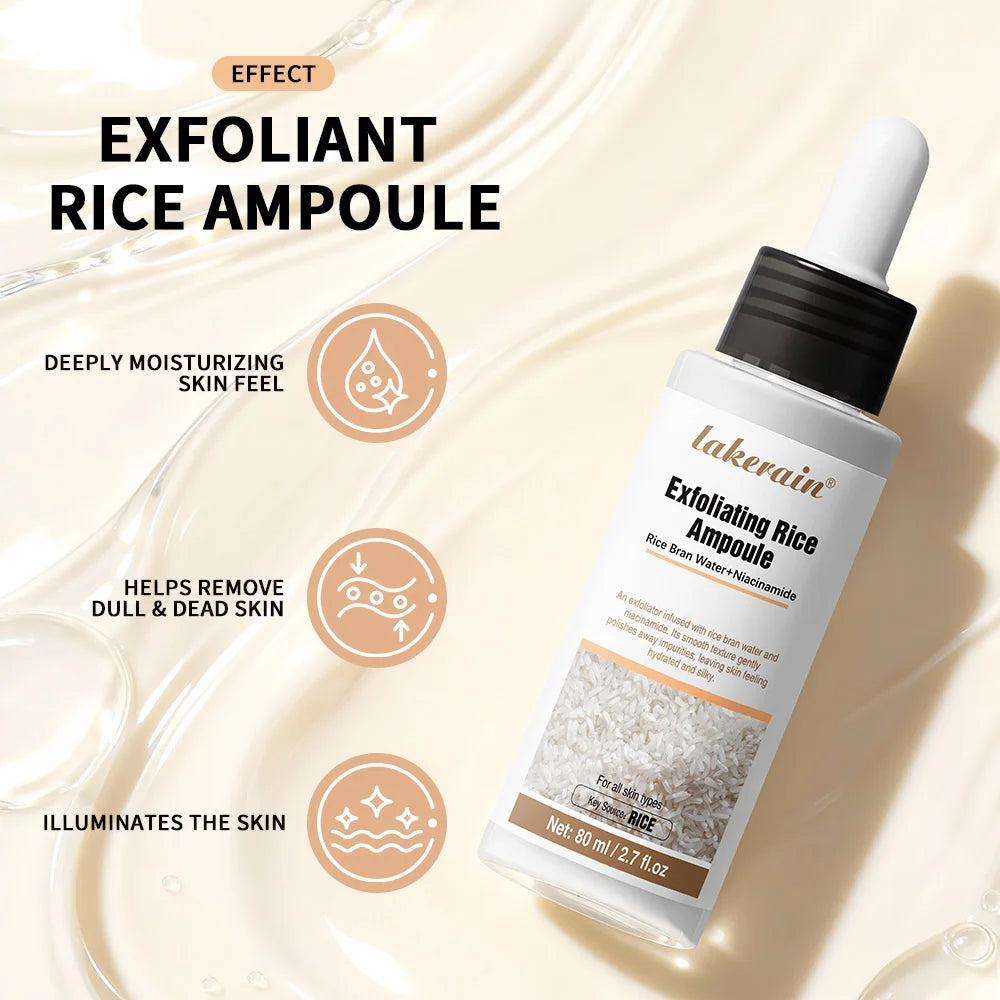 Gentle Rice Exfoliation Brightened-Looking Effect Long-lasting Hydrating Gentle Cleaning Soothing Skin Exfoliant Rice Ampoule Peaceful Pleasures Health and Wellness