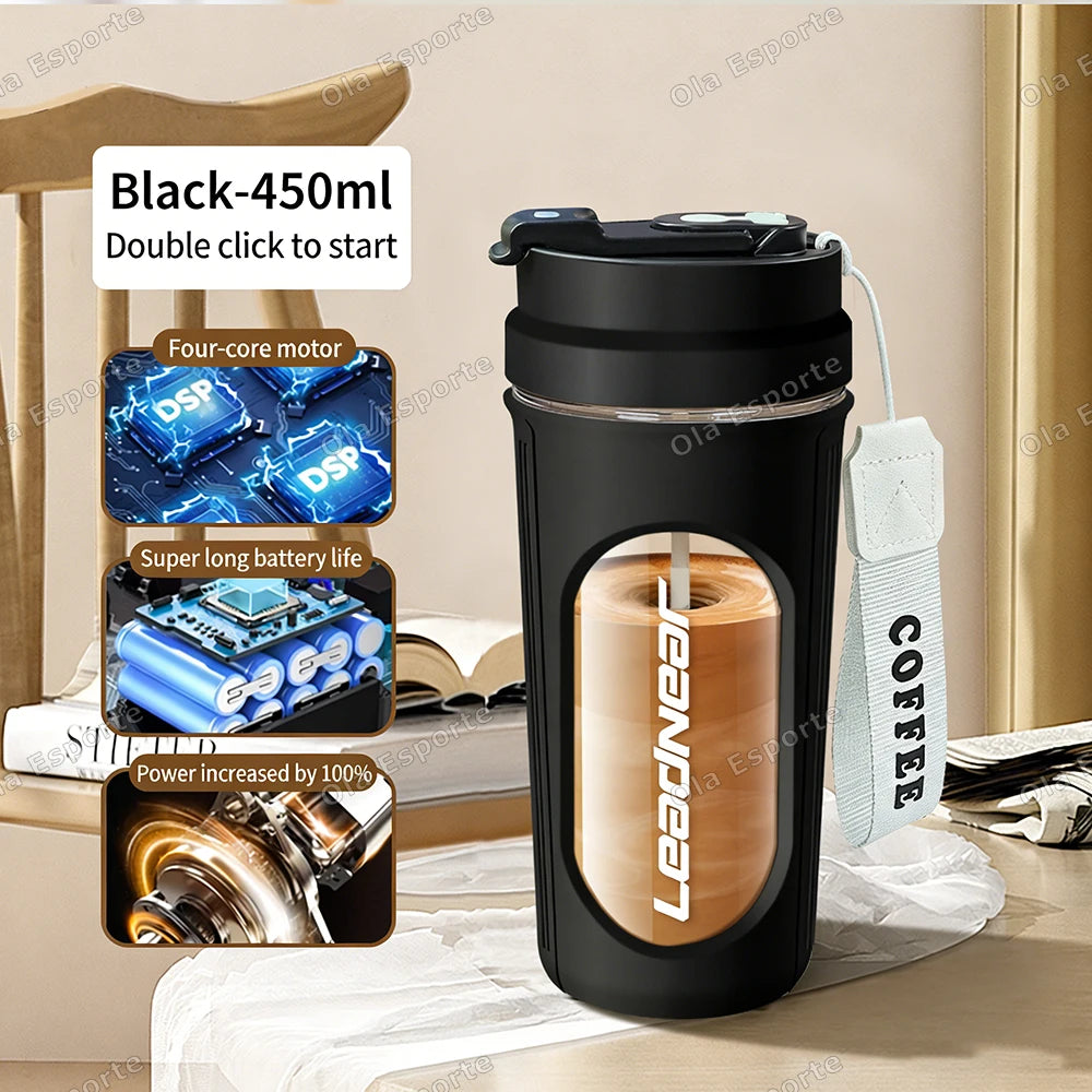 Electric Self-Stirring Shaker Cup 450ml | Protein Mixing Bottle