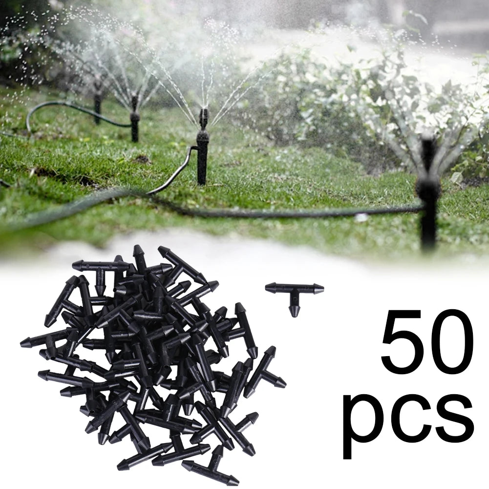 3-Way Barbed Tee Micro Drip Irrigation Connectors – 50/100 Pack Peaceful Pleasures Health and Wellness