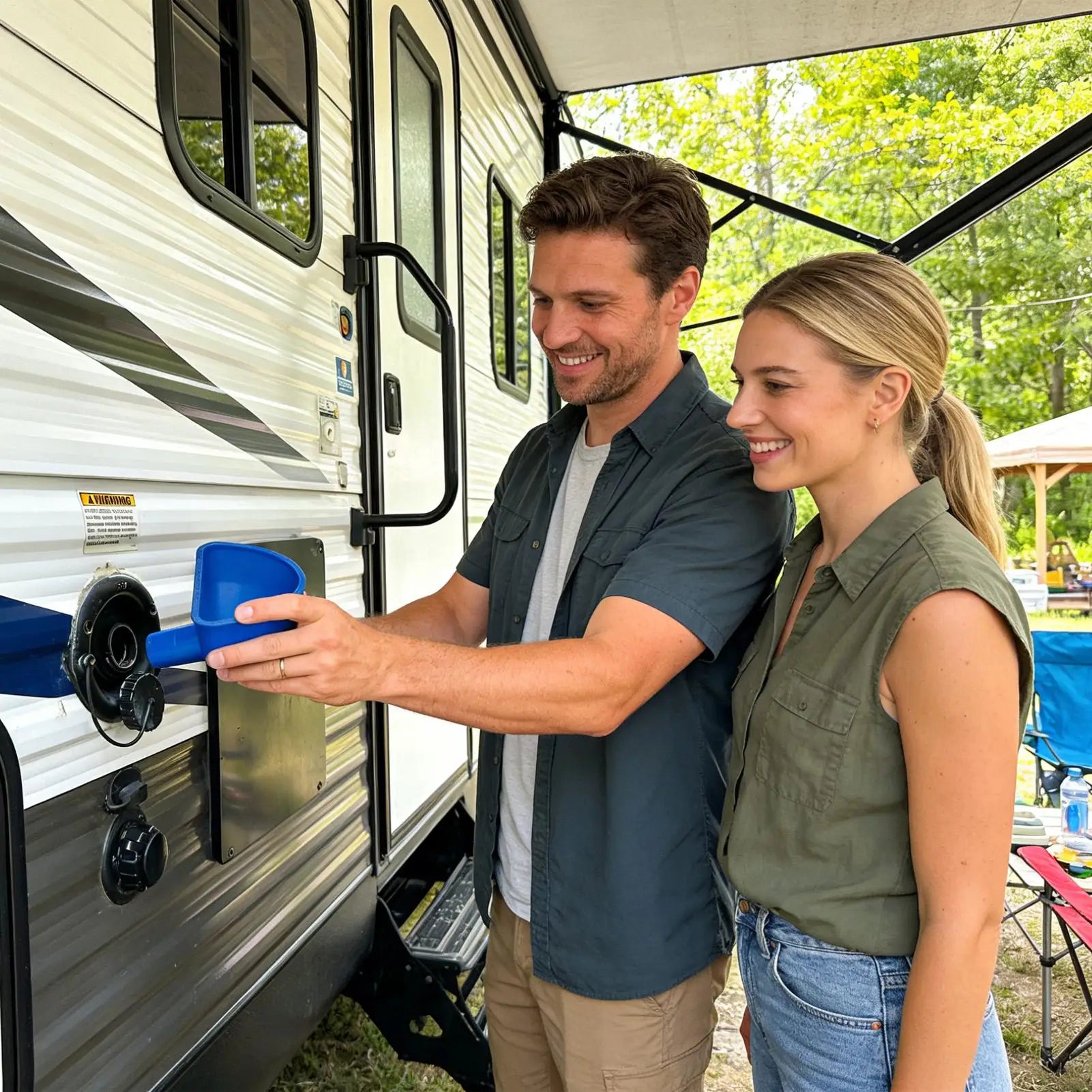 RV Water Inlet Funnel 3D Printed Portable Vehicle Accessories RV Trailer Water Inlet Funnel for Trailer Van Motorhome Travel Peaceful Pleasures Health and Wellness