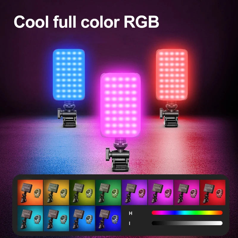 Mobile Phone Full-color RGB Fill Light Mobile Led Light Selfie Led Light Video Shooting Light Led Light Photography Video Light Peaceful Pleasures Health and Wellness