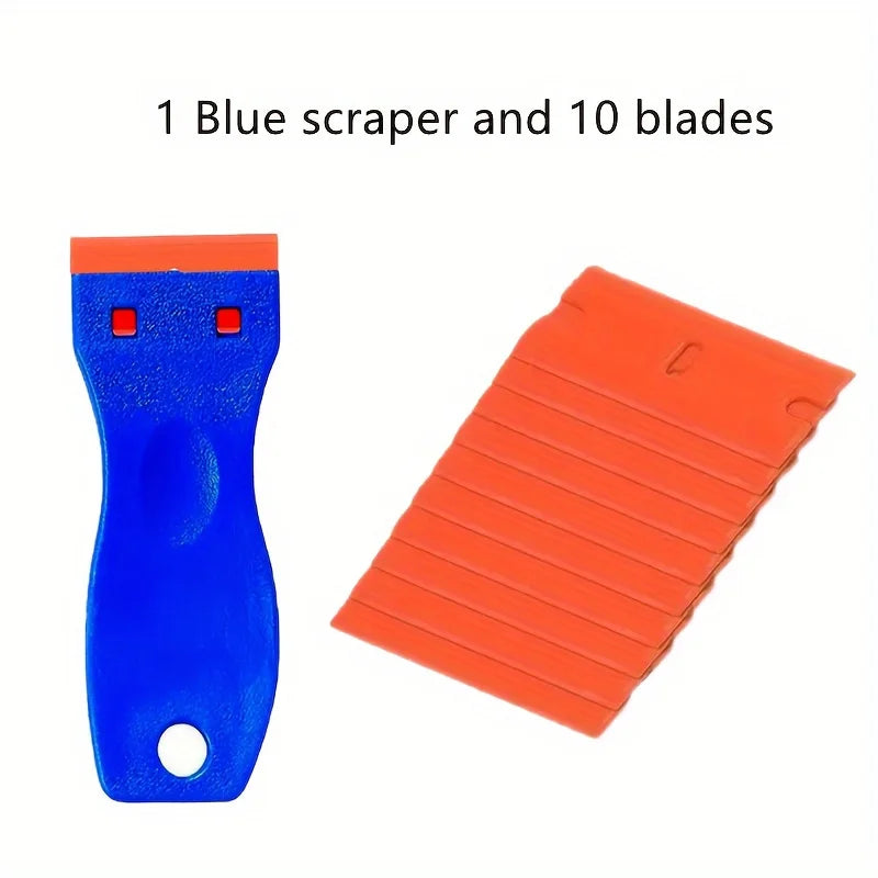 Plastic Razor Blade Scraper Set – 11 Scrapers & 20 Blades