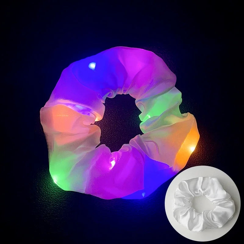 LED Glow Sausage Hair Tie Headband – Light-Up Party Hairband
