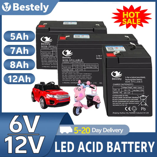 6V/12V Fit Toy Cars Rechargeable Battery for Kids' Electric Toys 5Ah/7Ah/8Ah/12Ah High Capacity, Motorcycles & Baby Strollers Peaceful Pleasures Health and Wellness