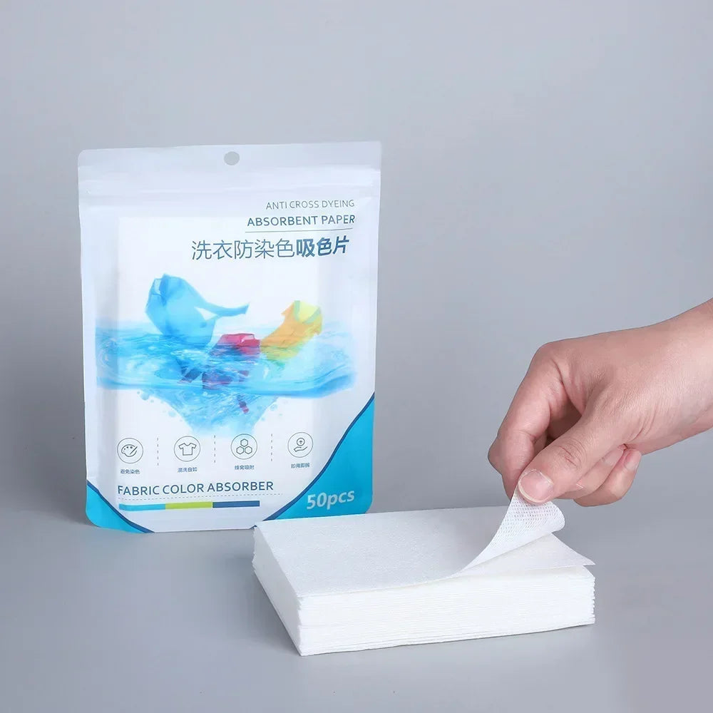 Anti-Color Bleed Laundry Sheets 50 Pcs – Dye Trapping Tablets