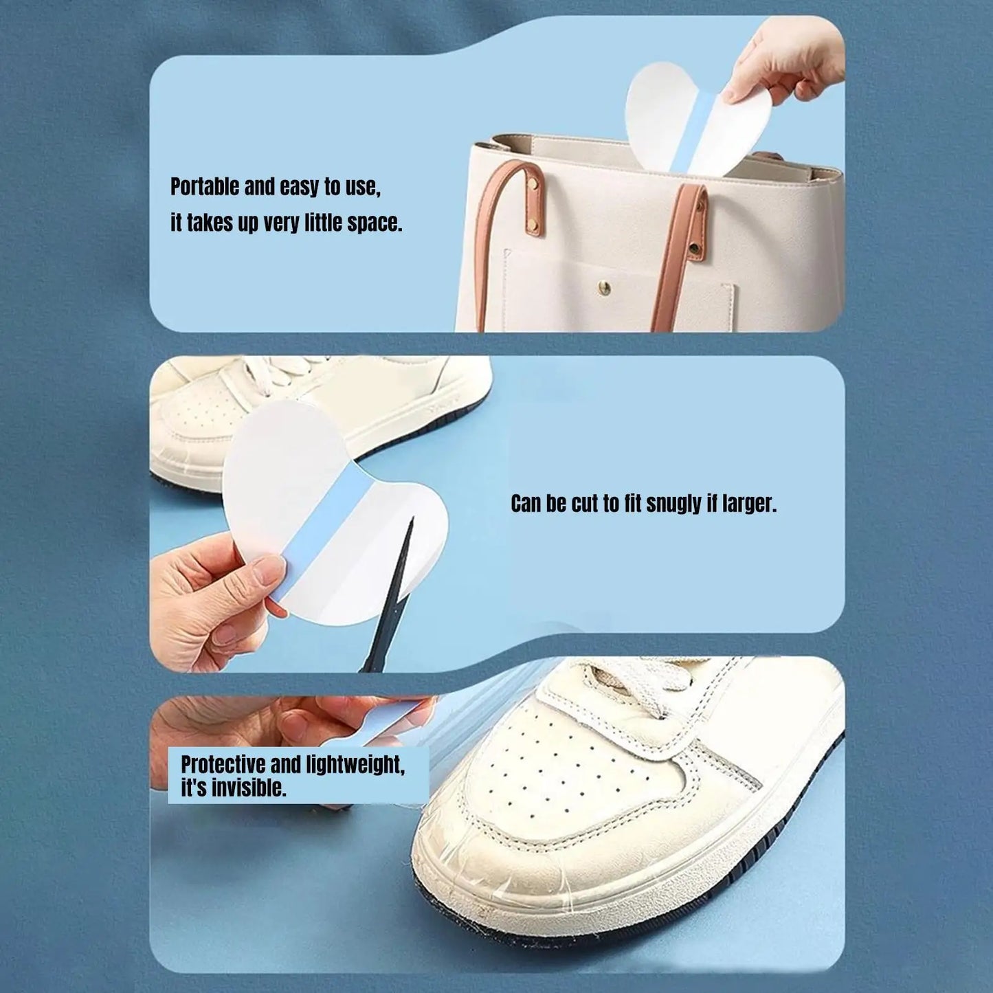Clear Waterproof Shoe Toe Protector Stickers – 30pcs TPU Film