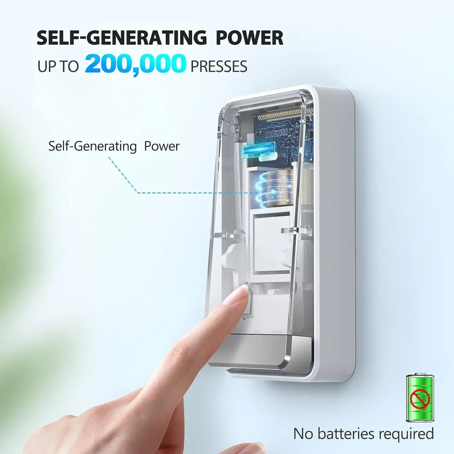 Wireless Doorbell with Plug-through Socket, IP66 Waterproof, 1300ft Range, 60 Ringtones & Adjustable Volume for Home Use Peaceful Pleasures Health and Wellness