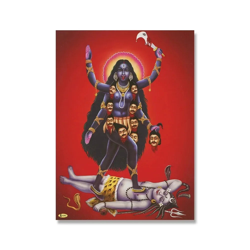 Shiva Parvati Poster Hinduism Religious Art Ganesha Canvas Painting Vishnu Printed Wall Picture Living Room Home Decoration Peaceful Pleasures Health and Wellness