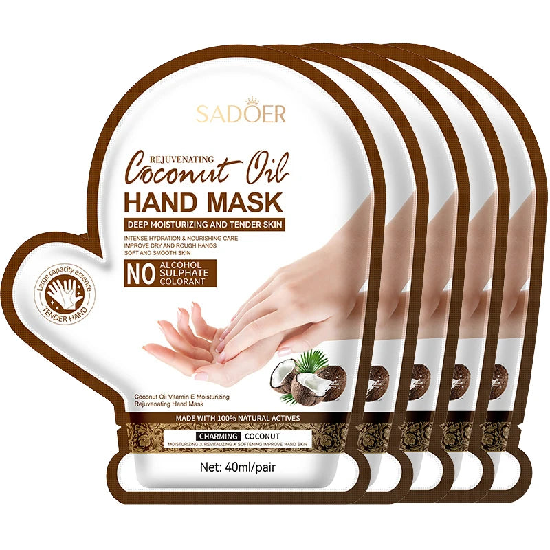 SADOER Coconut Hand Mask Gloves – Moisturizing & Anti-Aging