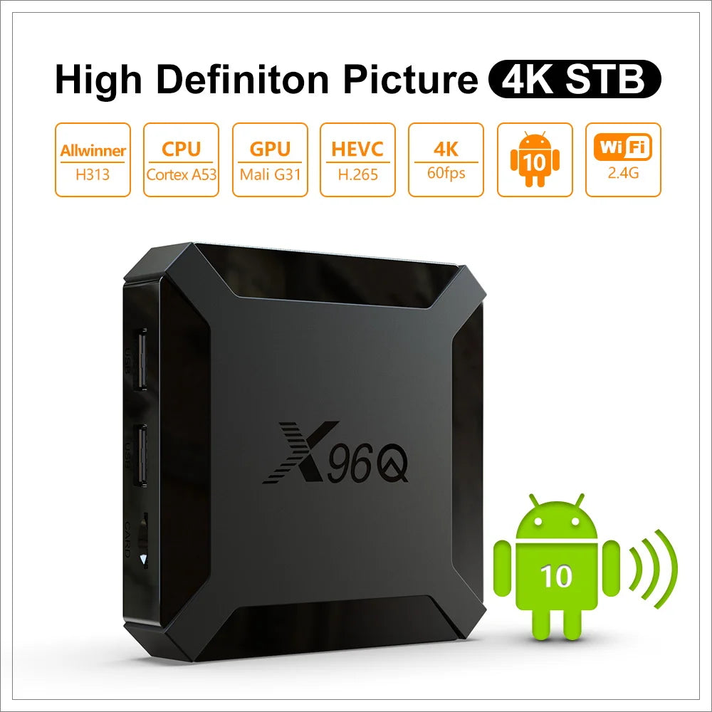 Hot X96Q Smart Set Top Box Android 10.0 Allwinner H313 Quad Core 2.4G Fast 4K VS X96 Mini Set Top Box Media Player Peaceful Pleasures Health and Wellness