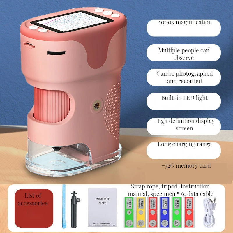 Handheld, Portable, with Screen and Photo Sharing Microscope, Children's Science, Students Can See Bacteria Peaceful Pleasures Health and Wellness 3