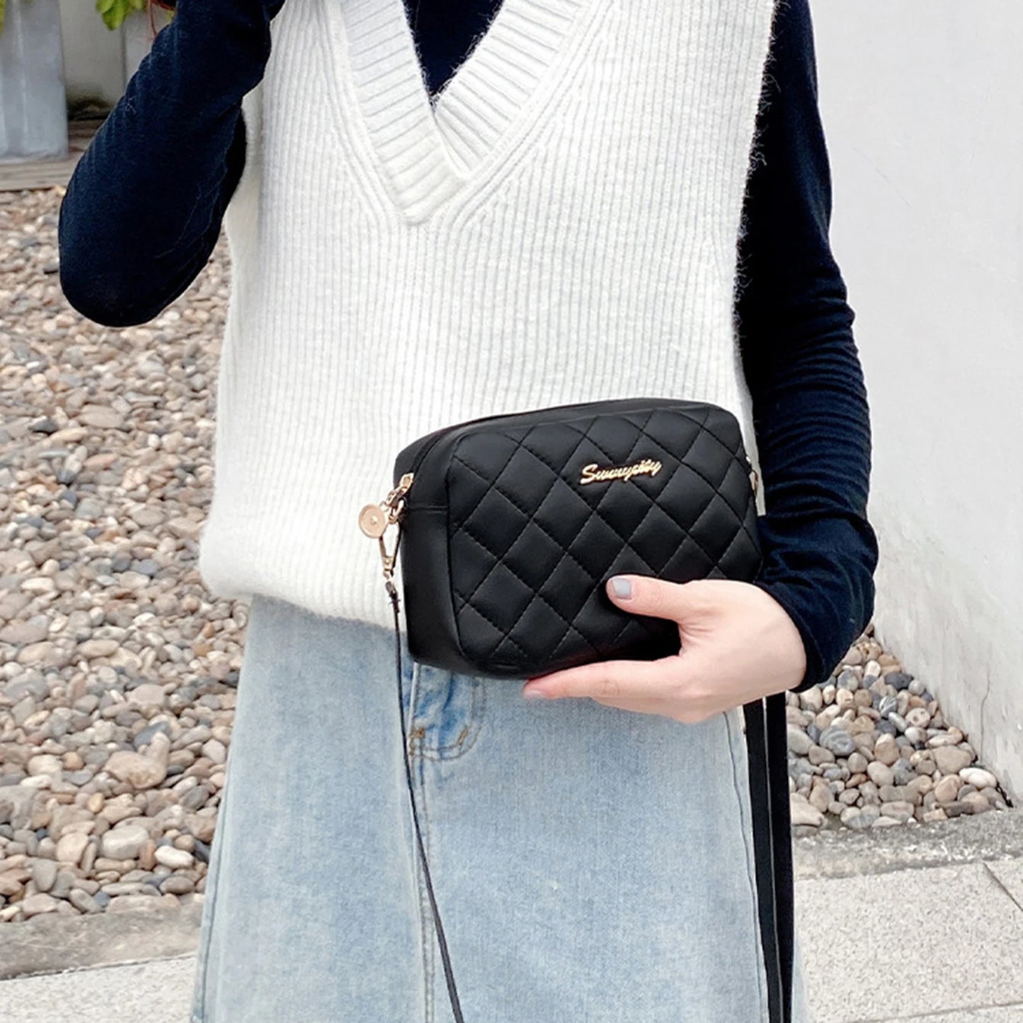 PU Leathe Shoulder Side Bags Adjustable Shoulder Strap Bag for Friend Family Neighbors Gift Peaceful Pleasures Health and Wellness