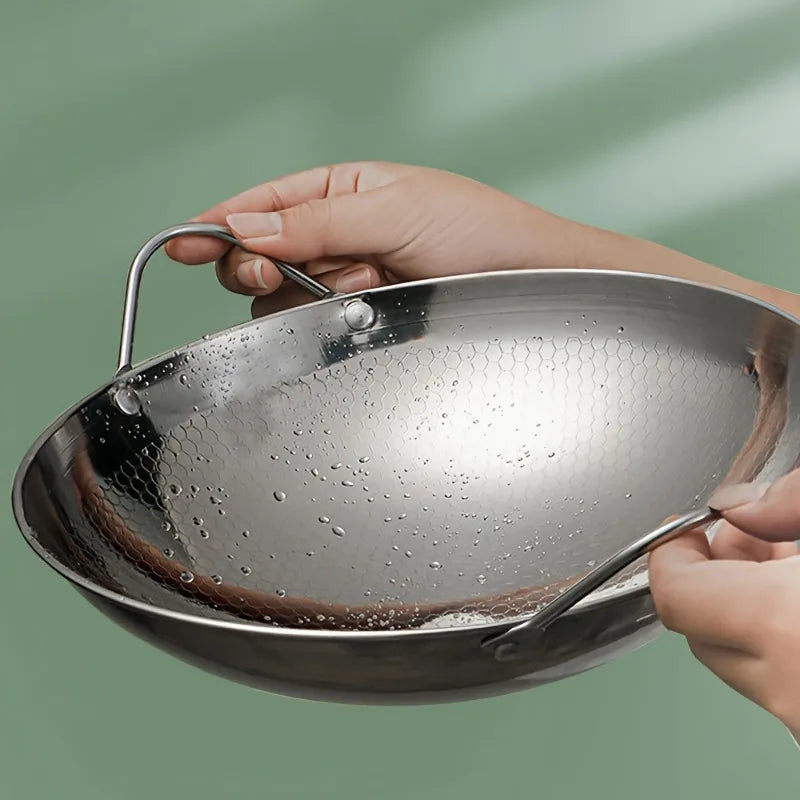 29cm Honeycomb Stainless Steel Non-Stick Skillet with Handle