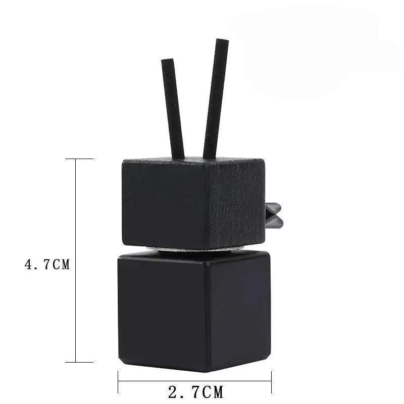 Gradient Black Decorative Square Car Hanging Glass Bottle Air Freshener Empty Bottle Aromatherapy Ornament Pendant Diffuser Peaceful Pleasures Health and Wellness