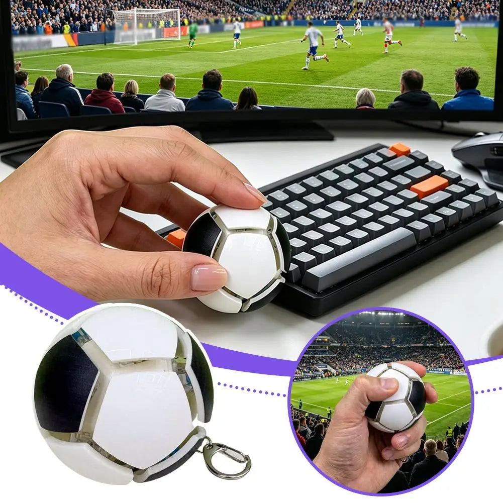 Mini Football Sensory Keychain | Squeeze Soccer Ball Fidget Toy