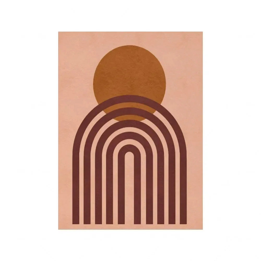Burnt Orange Boho Abstract Canvas Wall Art | Terracotta Print Canvas Wall Art Print Peaceful Pleasures Health and Wellness 2 30x40cm Unframed