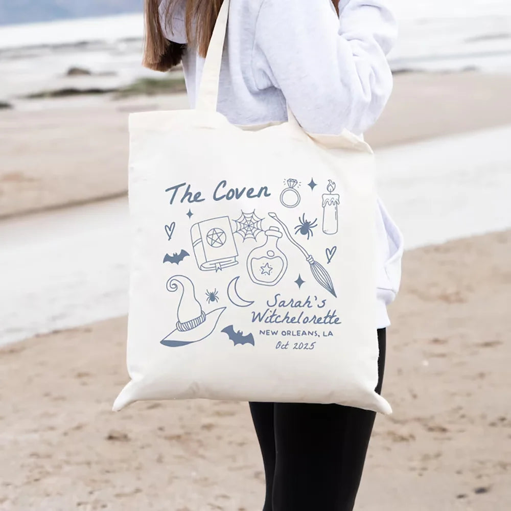 Custom Coven Bachelorette Tote Bag | Witchy Halloween Bridal Party