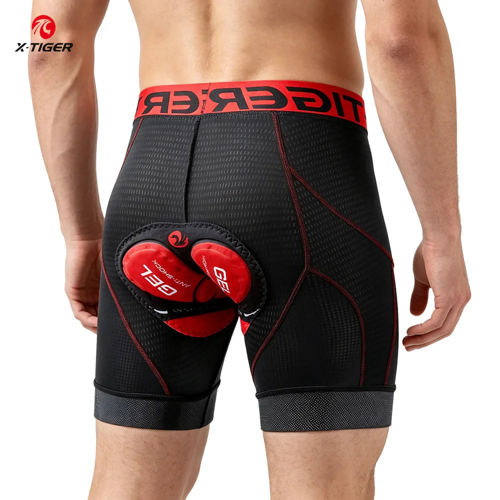 X-TIGER Men's Gel Pad Cycling Shorts – MTB & Road Bike