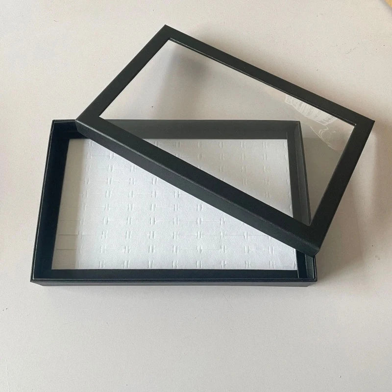 Black Velvet Ring Holder Display Tray – 100-Ring Jewelry Organizer