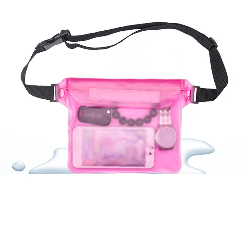 Phone Waterproof Bag Sealing Drift Diving Waist Pack Skiing Beach Boat Sport Swimming Underwater Case Cover Shoulder Bags Peaceful Pleasures Health and Wellness Pink