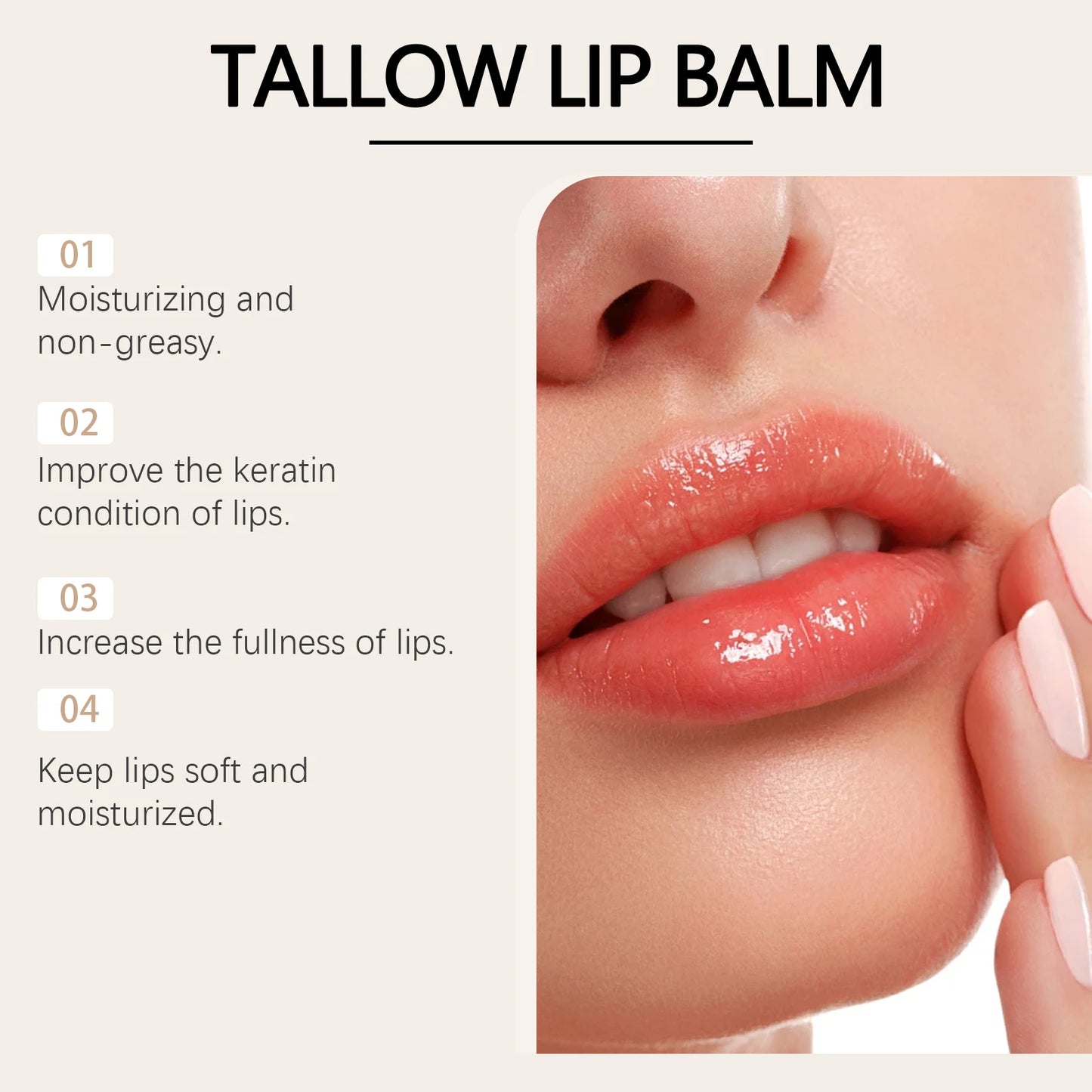 Tallow Lip Balm – Plumping, Hydrating & Anti-Crack Lip Care