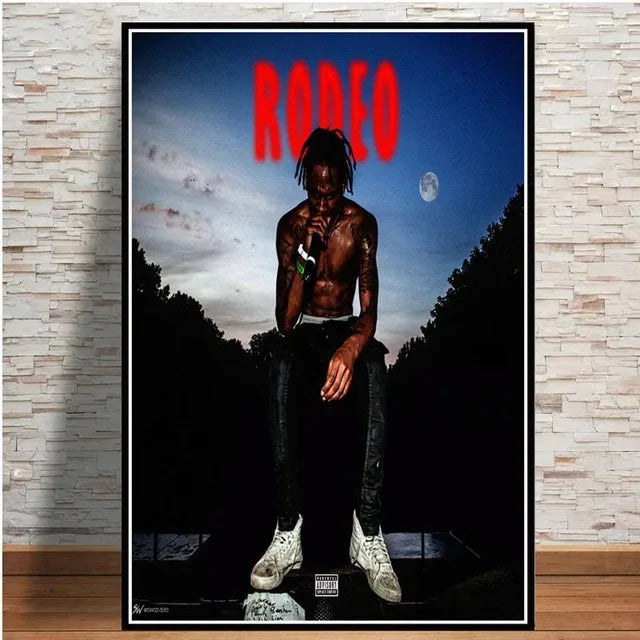 Travis Scott Astroworld Rodeo Canvas Poster | Rap Wall Art